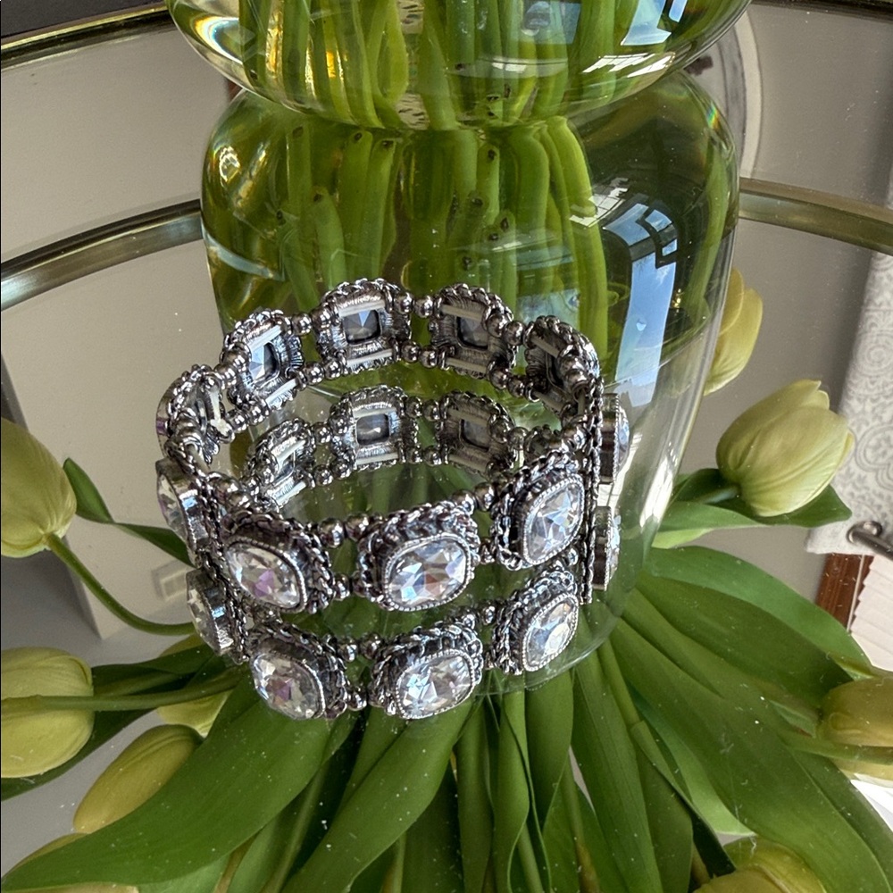 Silver Crystal Stretch Bracelet